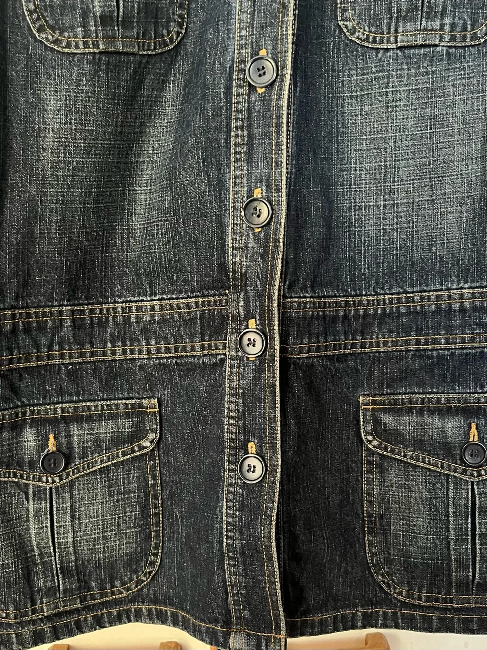 Denim Button-Front Jacket - Blue - Picture 5 of 9